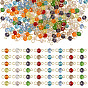 240Pcs 10 Colors Glass Connector Charms, with 304 Stainless Steel Findings