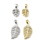 Латунные микропаве прозрачные кубические циркониевые подвески, лист прелести, долговечный