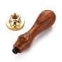 Brass Wax Sealing Stamp, with Rosewood Handle for Post Decoration DIY Card Making, Twelve Constellations