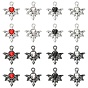 16Pcs 8 Colors Alloy Rhinestone Pendants, Heart with Wing Charms