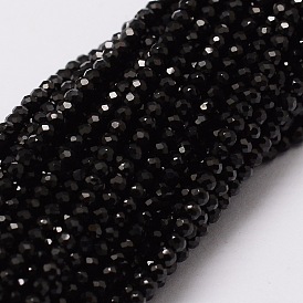 Spinelle naturel noir brins de perles, facette, rondelle, 2mm, Trou: 1mm, Environ 170 pcs/chapelet, 13.3 pouce