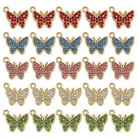 25 подвески из сплава шт., с кубического циркония, золотые, бабочка