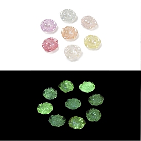 UV Plating Luminous Rainbow Iridescent Acrylic Beads, Glitter Beads, Glow in the Dark, Rose