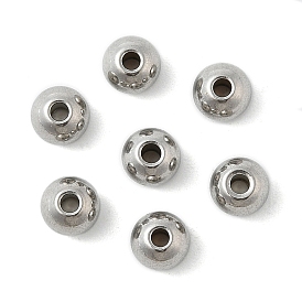 Круглые 201 из нержавеющей стали разделительные бусины, 5x4 мм, отверстие : 1.5 мм