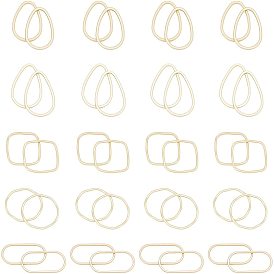 40Pcs 5 Style Smooth Surface Alloy Linking Rings, Mixed Shapes