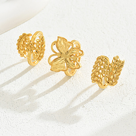 Латунные регулируемые кольца для женщин, золотые