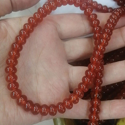 Natural Agate Beads Strands, Dyed, Rondelle, Grade A