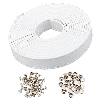 Ремни сумки из искусственной кожи, плоский, грибы / купол, с железными декоративными заклепками, для одежды сумка обувь кожаная поделка