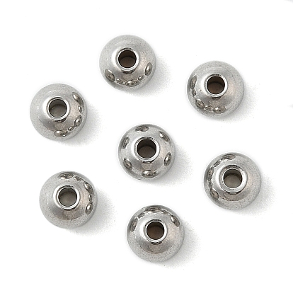 Круглые 201 из нержавеющей стали разделительные бусины, 5x4 мм, отверстие : 1.5 мм