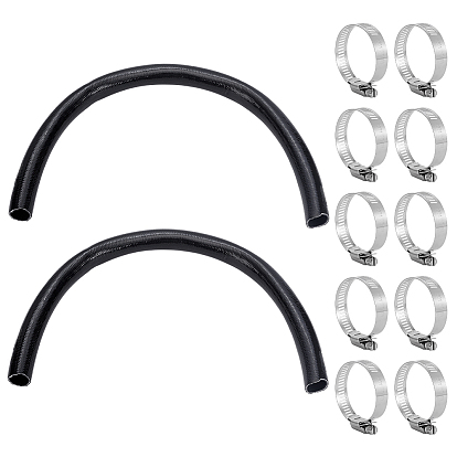 1м полые круглые ПВХ-шнуры, с 10шт 304 регулируемыми червячными хомутами из нержавеющей стали