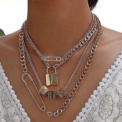 Многослойные ожерелья из сплава цепей