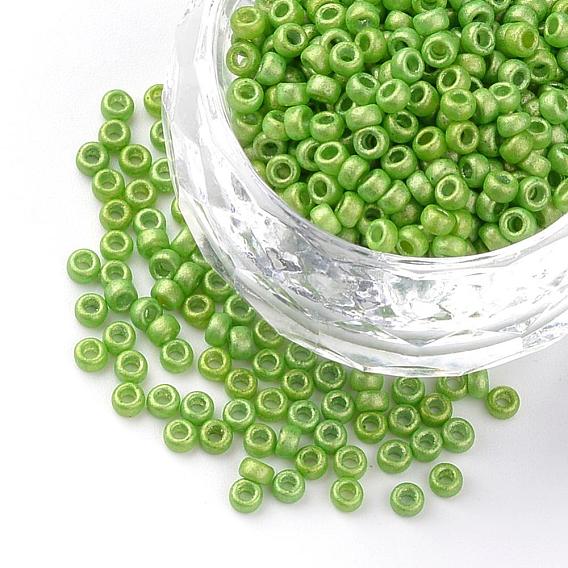 Opaque Glass Round Seed Beads, Frosted Style