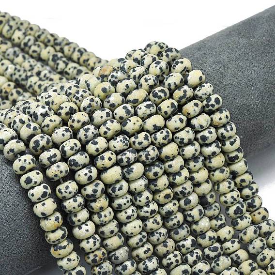 Природные яшмы далматин бисер нитей, матовые, рондель