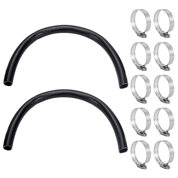 1m cordons ronds creux en PVC, avec 10pcs 304 colliers de serrage à vis sans fin réglables en acier inoxydable