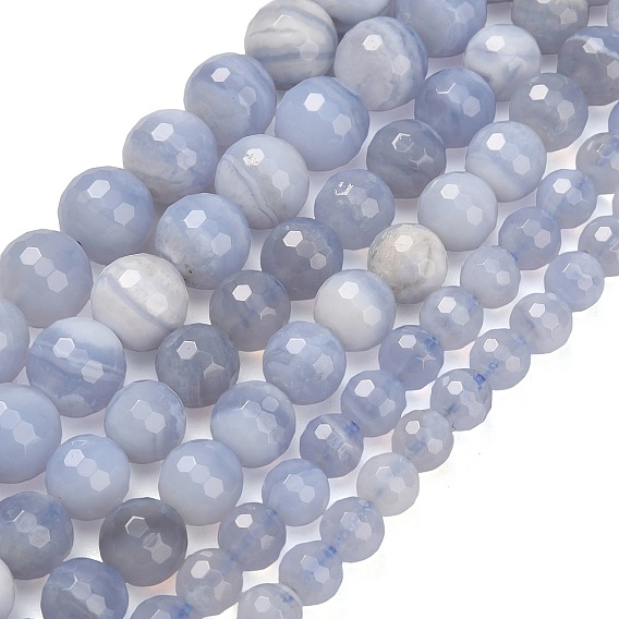 Натуральный голубой кружевной агат бисер нитей, граненые, круглые
