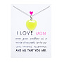 Mother's Day Natural Stone Luminous Stone Fluorescent Multicolor Heart Pendant Stainless Steel Chain Card Necklace