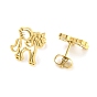 Hollow Out Unicorn 304 Stainless Steel Stud Earrings