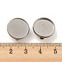 304 Stainless Steel Brooch Base Settings, Flat Round