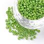 Opaque Glass Round Seed Beads, Frosted Style