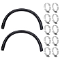 1m cordons ronds creux en PVC, avec 10pcs 304 colliers de serrage à vis sans fin réglables en acier inoxydable