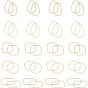 40Pcs 5 Style Smooth Surface Alloy Linking Rings, Mixed Shapes