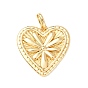 Латунные подвески, Сердце со цветками , стойки покрытие, долговечный, без свинца и без кадмия, с целью перехода в кольце