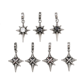 Звезда 316 подвеска из хирургической нержавеющей стали с кубическим цирконием, античное серебро