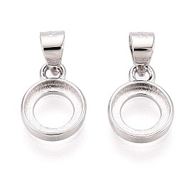Настройки Серебряный кулон кабошон 925 стерлингов, плоско-круглые, с кнопкой на поруки, настройки открытой спины