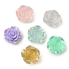 AB Color Resin Decoden Cabochons, Flower