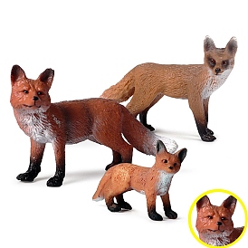Resin Fox Figurines, for Home Desktop Decoration