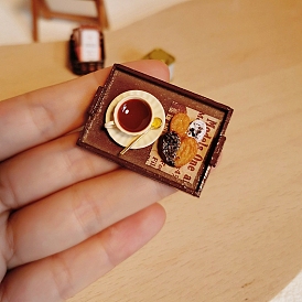 Resin Coffee Tray, Micro Landscape Home Dollhouse Accessories, Pretending Prop Decorations