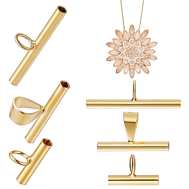 3pcs 3 styles 925 convertisseur de broche en pendentif en argent sterling, convertisseur de broche en collier, 1Tuyau en silicone (pièce)