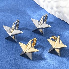 Латунные серьги обруча, звезда