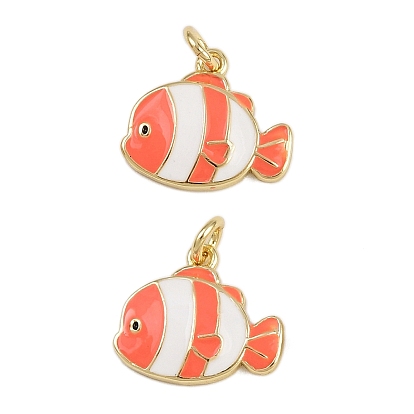 Латунные эмалевые подвески в виде рыбок, стойки покрытие, долговечный, без кадмия и без свинца, с целью перехода в кольце