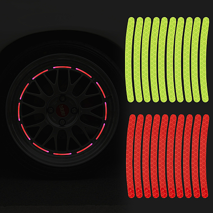 40шт. 2цветные пластиковые светоотражающие наклейки на обода автомобильных колес, клейкие полоски для колес, внешние аксессуары