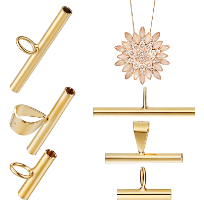 3pcs 3 styles 925 convertisseur de broche en pendentif en argent sterling, convertisseur de broche en collier, 1Tuyau en silicone (pièce)