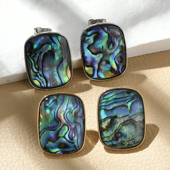 304 из нержавеющей стали серьги, с оболочкой, ионное покрытие (ip), прямоугольные