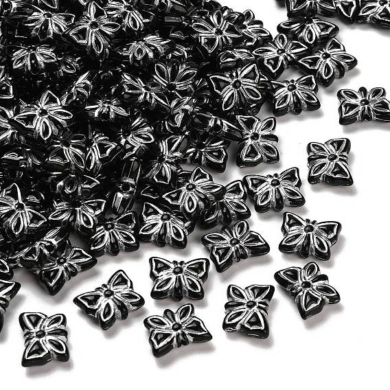 Непрозрачные акриловые бусины, серебристого металла, обвитыми, бабочка