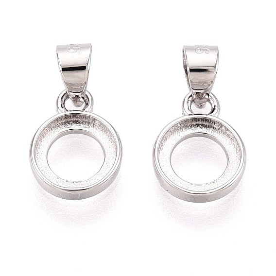 Настройки Серебряный кулон кабошон 925 стерлингов, плоско-круглые, с кнопкой на поруки, настройки открытой спины