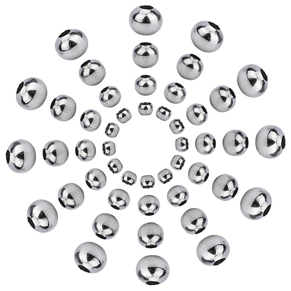 SUNNYCLUE 304 Stainless Steel Spacer Beads, Round