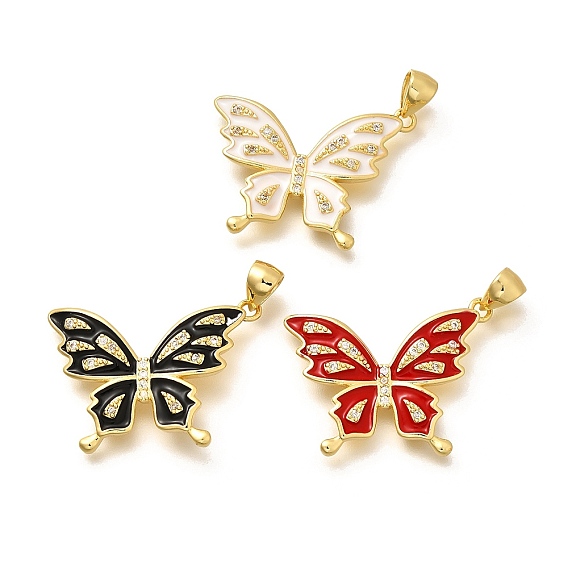 Реечное покрытие латунь микропаве кубический цирконий эмаль подвески, долговечный, без свинца и без кадмия, бабочки прелести