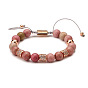 Natural Agate Stone Handmade Couple Bracelet with Woven Beads
