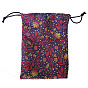 Lint Packing Pouches Drawstring Bags, Birthday Gift Storage Bags, Rectangle with Flower Pattern