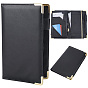 PU Leather Server Book with Pocket, with Alloy Findings, Rectangle