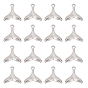 20Pcs 304 Stainless Steel Pendants, Whale Tail Shape