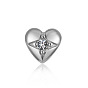 316 Кольца для языка из хирургической нержавеющей стали с микропрорезями и прозрачным кубическим цирконием, сердце