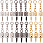30 Sets 3 Colors Alloy Cord Ends, Column, with Jump Ring and Screw
