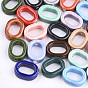 Handmade Porcelain Bead Frames, Bright Glazed Porcelain, Oval