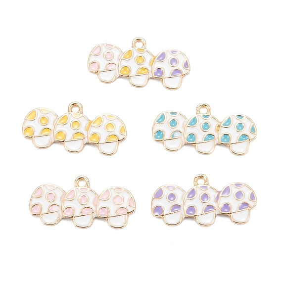 Подвески из сплава с эмалью на тему осени, золотой свет, гриб