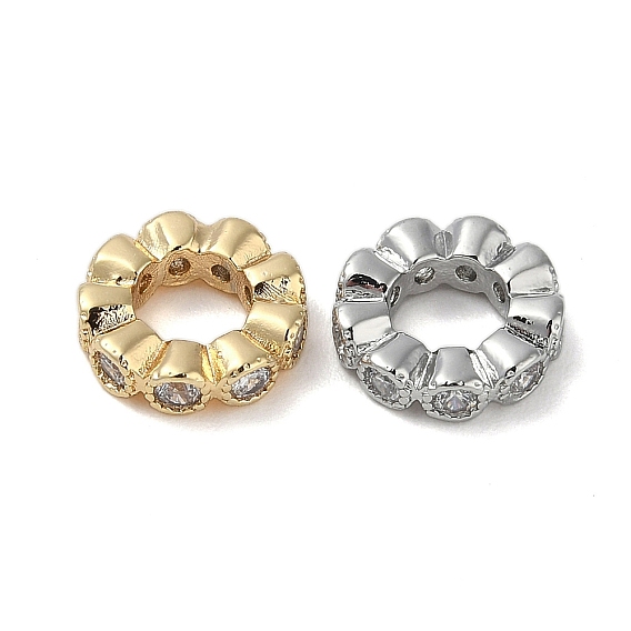 Латунные прозрачные кубические циркониевые соединительные кольца, без кадмия, без никеля и без свинца, кольцо